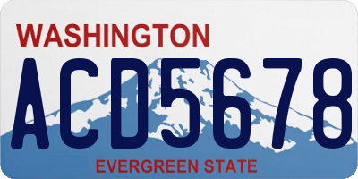 WA license plate ACD5678
