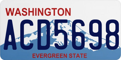 WA license plate ACD5698