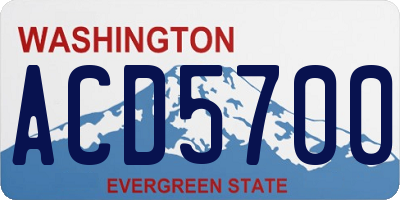 WA license plate ACD5700