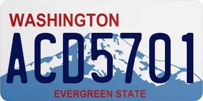 WA license plate ACD5701