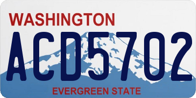 WA license plate ACD5702