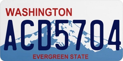 WA license plate ACD5704