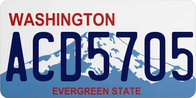 WA license plate ACD5705