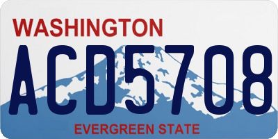 WA license plate ACD5708