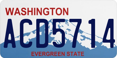 WA license plate ACD5714