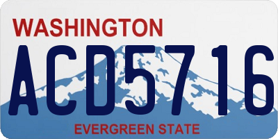 WA license plate ACD5716