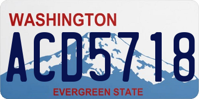 WA license plate ACD5718
