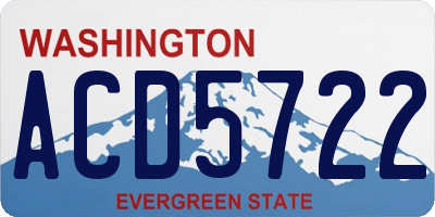 WA license plate ACD5722