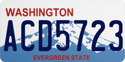 WA license plate ACD5723