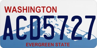 WA license plate ACD5727