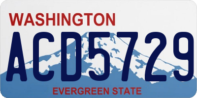 WA license plate ACD5729