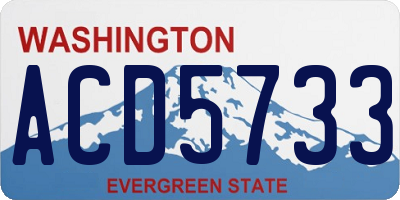 WA license plate ACD5733