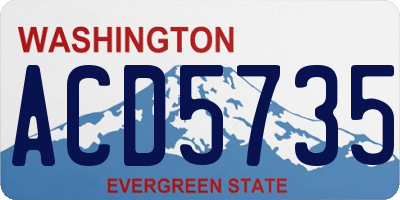 WA license plate ACD5735