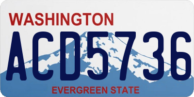 WA license plate ACD5736