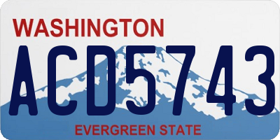 WA license plate ACD5743