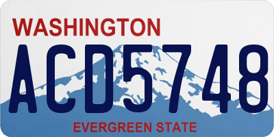 WA license plate ACD5748