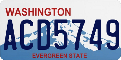 WA license plate ACD5749
