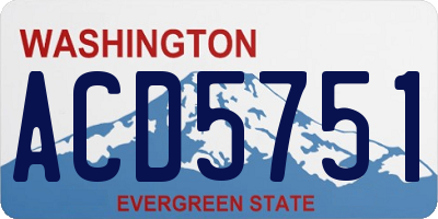 WA license plate ACD5751