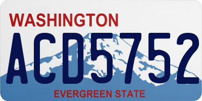 WA license plate ACD5752