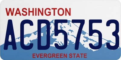 WA license plate ACD5753