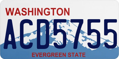 WA license plate ACD5755