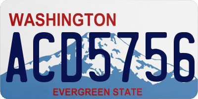 WA license plate ACD5756