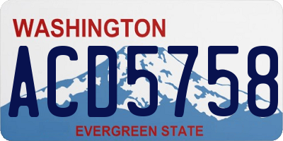 WA license plate ACD5758