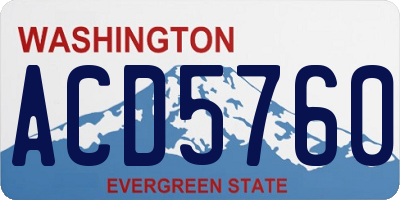 WA license plate ACD5760