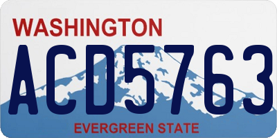 WA license plate ACD5763