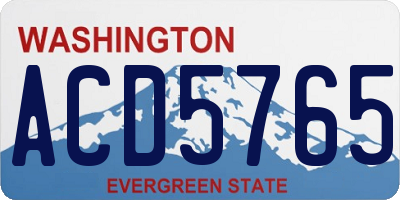 WA license plate ACD5765