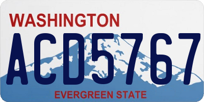 WA license plate ACD5767