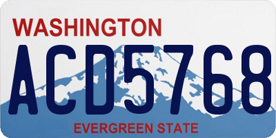 WA license plate ACD5768