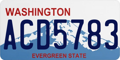 WA license plate ACD5783