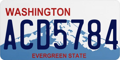 WA license plate ACD5784
