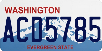 WA license plate ACD5785