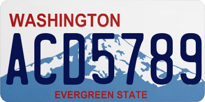 WA license plate ACD5789