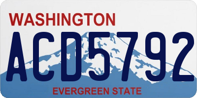 WA license plate ACD5792