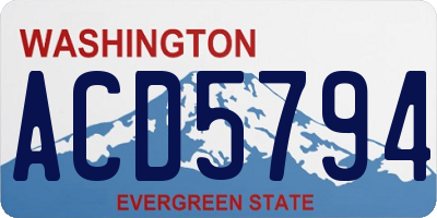 WA license plate ACD5794