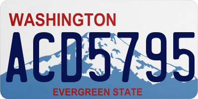 WA license plate ACD5795