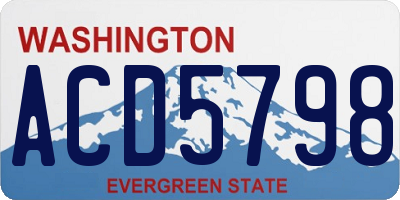 WA license plate ACD5798