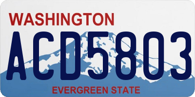 WA license plate ACD5803