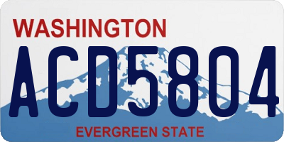 WA license plate ACD5804