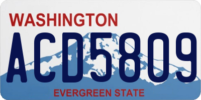 WA license plate ACD5809