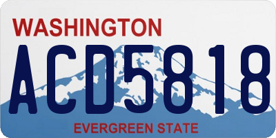 WA license plate ACD5818