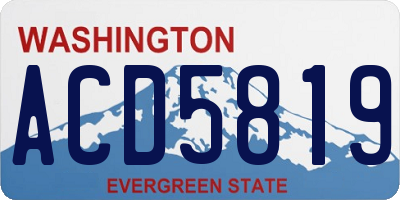 WA license plate ACD5819