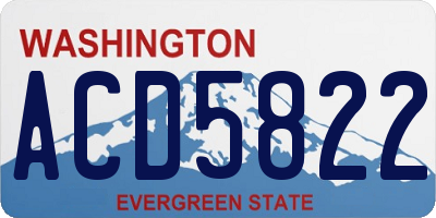 WA license plate ACD5822