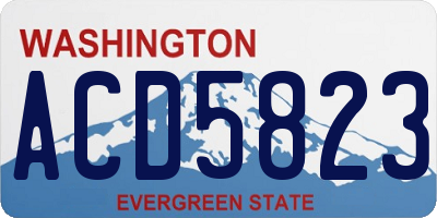 WA license plate ACD5823
