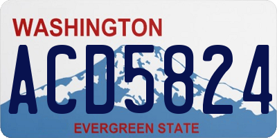 WA license plate ACD5824