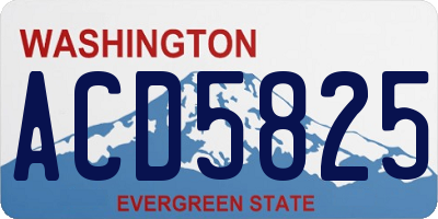 WA license plate ACD5825