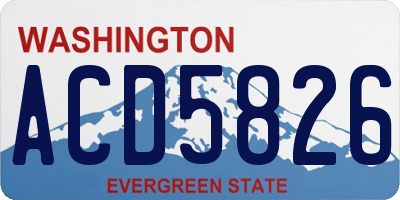 WA license plate ACD5826